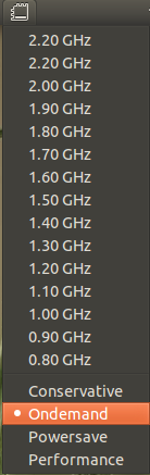 CPU frequency indicator